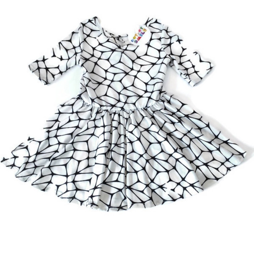 Girl's DotDot Smile Animal Print Flare Dress